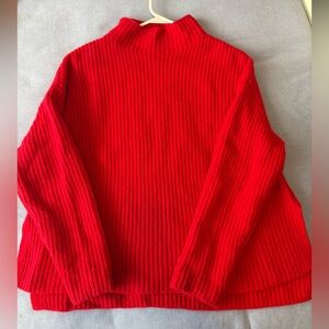 Banana Republic Vibrant Red Mock Turtle Neck. Medium